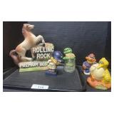 Chalkware Rolling Rock Premium Beer Sculptue.