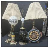 Brass, Ceramic & Liquor Bottle Based Lamps.