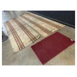 2 Antique Weave Rugs & 1 Contemporary Rug.
