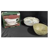 Pfaltzgraff Gravy Boat, Decorative Plates.