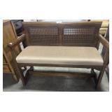Vtg Cane Back Bench.