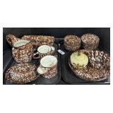 Stangl Pottery Spongeware Pitcher, Bowls, Butter