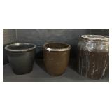 3 Stoneware Crocks.
