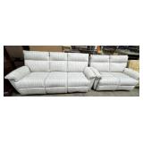 Clean Comfy Stripped Sofa & Loveseat.