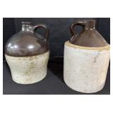 Pair Of Two Tone Stoneware Jugs.