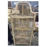 Vtg Wicker Corner Shelf.