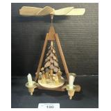 Vintage Christmas Wood Chip Tree Chorale Pyramid