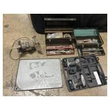Bench Grinder, Tools, Drill, Oil Pan Drain.