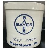 Advertising Bayer Myerstown Stoneware Crock.