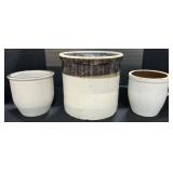 3 Stoneware Crocks.