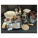 Pyrex, Adv. Matchbooks, Magic Decanters, Stamps.