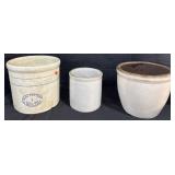 3 Stoneware Crocks, Maili Pottery.