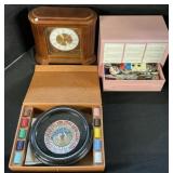Roulette Set, Seiko Clock, Sewing Notions.