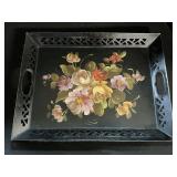 Floral Toleware Serving Tray.