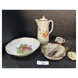 Japan Porcelain TeaPot & Bowl, Noritake Japan Dish