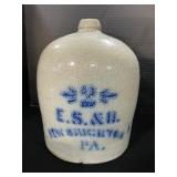 E. S. & B. New Brighton, PA 2 Gal. Stoneware Jug.