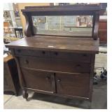 Antique Quarter Sewn Oak Buffet.