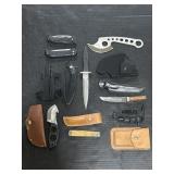 Lot Of Pocket & Fixed Blade Knives, Parker Cut co