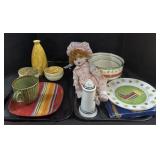 Pflatzgraff Bowls, Mugs, Plates, Doll.