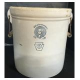 200th Anniv. 5 Gal Washington Stoneware Crock.