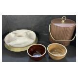 Stoneware Bowls, Lazy Susan Style Party Tray.