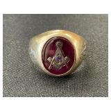 10K Gold Masonic Ring.
