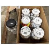 Callaway, TylorMade, Titleist, MaxiFli Golf Balls.