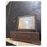 Antique Mahogany Shaving Mirror.