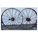 (2) Steel Wagon Wheels.
