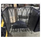 Fireplace Screen, Grate & Steel Log Holder.