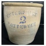Enterprise Pottery Co. 2 Gal Stoneware Crock.