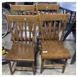 (4) Maple Slat Back Chairs.