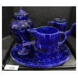 Stangl Pottery Spongeware Teapot, Pitcher, Plate,