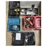 Milwaukee Grinder, Makita Planer, Drills.