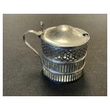 Sterling Silver Webster Co. Glass Mustard Pot.