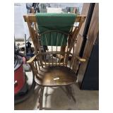 Windsor Style Rocker, Foldable Green Canvas Chair.