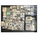 Lot Of Ephemera, B&W Photos, Portrait Drawings