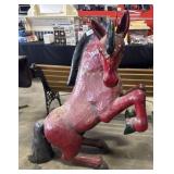 Handmade FolkArt Style Papier-Mï¿½chï¿½ Horse Statue.