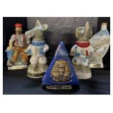 5 Bean Whiskey Decanters.