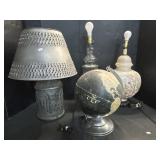 Punched Tin Lamp, Table Lamps, Replogle Globe.