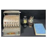 Vintage Cast Iron Banks, Metal Toy Register.