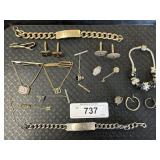Sterling Silver Bracelet, Charms. Costume Jewelry.