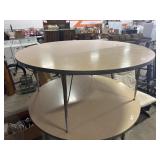Vtg Laminate Top Round School Table.