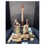 Wooden Carved Christmas Figures, Religious Wood