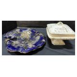 Blue & Gold Foo Dog Lotus Bowl & Alfred Meakin