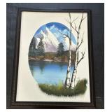 Framed Landscape Oil Painting.