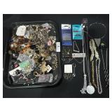 Lot Of Costume Jewelry, Necklaces, Hair Pins.
