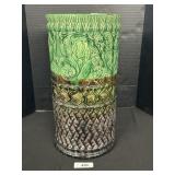 Vintage Majolica Glazed Pottery Umbrella Stand.