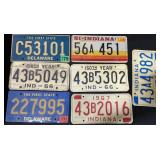 Indiana & Delaware License Plates.