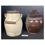 Stoneware Batter Jug, Redware Jug.